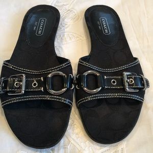 Coach Signature Black Slides Sandals Women’s 7m